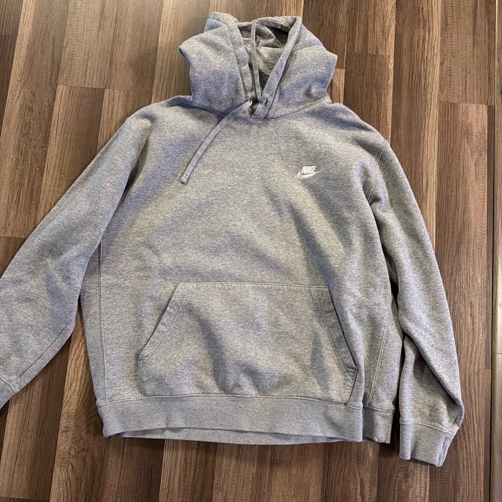 Nike Gray Pullover Hoodie with Small Swoosh
